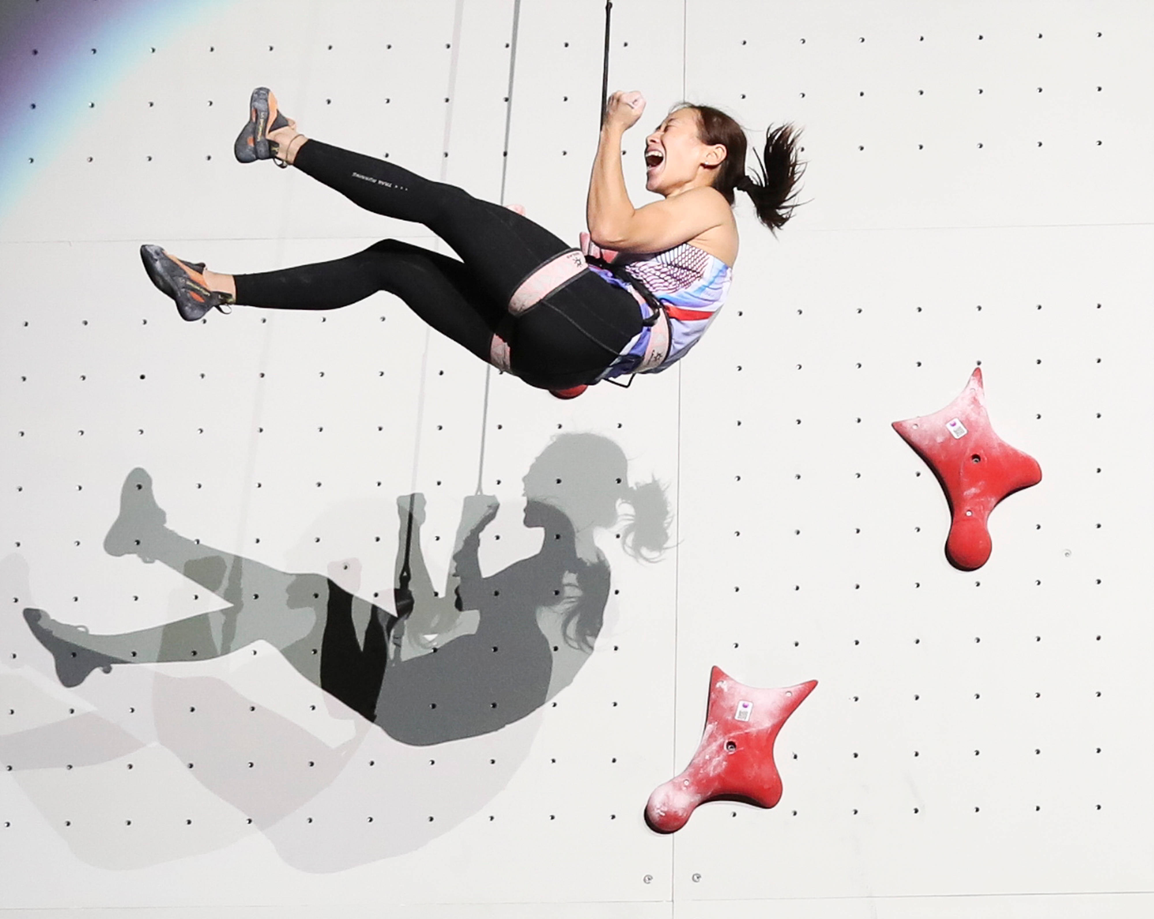 (体育)攀岩——世锦赛:中国选手获得速度赛亚军、季军