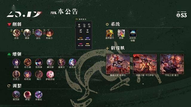 LOL25.19装備(bèi)调整一(yī)览